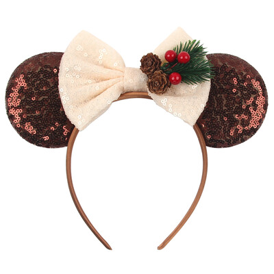 Boldog karácsonyt Disney flitter/bársony masni egérfül hajpánt karácsony napi fejpánt női lányok fesztivál Cosplay kiegészítők gyerekeknek