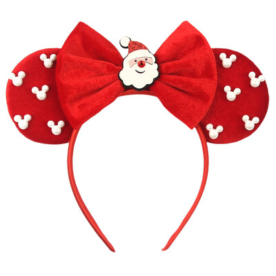 Boldog karácsonyt Disney flitter/bársony masni egérfül hajpánt karácsony napi fejpánt női lányok fesztivál Cosplay kiegészítők gyerekeknek
