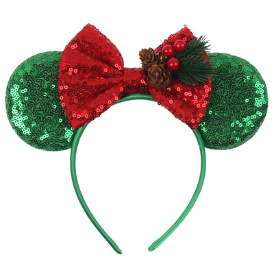 Boldog karácsonyt Disney flitter/bársony masni egérfül hajpánt karácsony napi fejpánt női lányok fesztivál Cosplay kiegészítők gyerekeknek