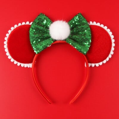 Boldog karácsonyt Disney flitter/bársony masni egérfül hajpánt karácsony napi fejpánt női lányok fesztivál Cosplay kiegészítők gyerekeknek