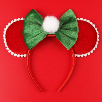 Boldog karácsonyt Disney flitter/bársony masni egérfül hajpánt karácsony napi fejpánt női lányok fesztivál Cosplay kiegészítők gyerekeknek