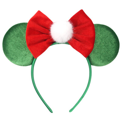 Boldog karácsonyt Disney flitter/bársony masni egérfül hajpánt karácsony napi fejpánt női lányok fesztivál Cosplay kiegészítők gyerekeknek