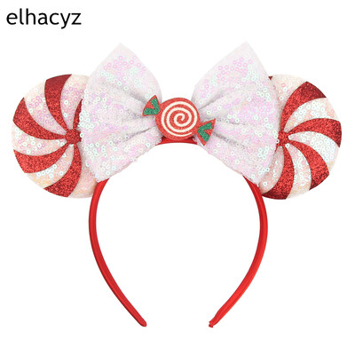 Boldog karácsonyt Disney flitter/bársony masni egérfül hajpánt karácsony napi fejpánt női lányok fesztivál Cosplay kiegészítők gyerekeknek