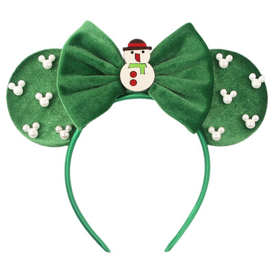 Boldog karácsonyt Disney flitter/bársony masni egérfül hajpánt karácsony napi fejpánt női lányok fesztivál Cosplay kiegészítők gyerekeknek