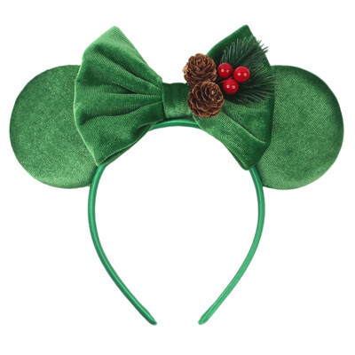 Boldog karácsonyt Disney flitter/bársony masni egérfül hajpánt karácsony napi fejpánt női lányok fesztivál Cosplay kiegészítők gyerekeknek
