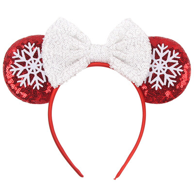 Boldog karácsonyt Disney flitter/bársony masni egérfül hajpánt karácsony napi fejpánt női lányok fesztivál Cosplay kiegészítők gyerekeknek