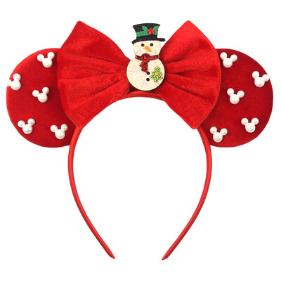 Boldog karácsonyt Disney flitter/bársony masni egérfül hajpánt karácsony napi fejpánt női lányok fesztivál Cosplay kiegészítők gyerekeknek