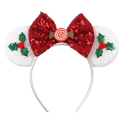 Boldog karácsonyt Disney flitter/bársony masni egérfül hajpánt karácsony napi fejpánt női lányok fesztivál Cosplay kiegészítők gyerekeknek