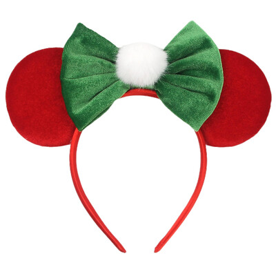 Boldog karácsonyt Disney flitter/bársony masni egérfül hajpánt karácsony napi fejpánt női lányok fesztivál Cosplay kiegészítők gyerekeknek