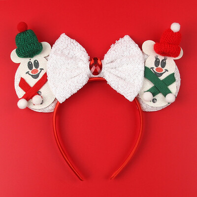 Boldog karácsonyt Disney flitter/bársony masni egérfül hajpánt karácsony napi fejpánt női lányok fesztivál Cosplay kiegészítők gyerekeknek