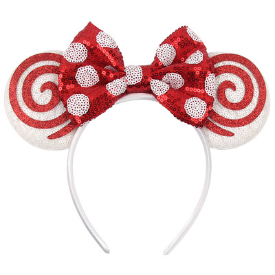 Boldog karácsonyt Disney flitter/bársony masni egérfül hajpánt karácsony napi fejpánt női lányok fesztivál Cosplay kiegészítők gyerekeknek