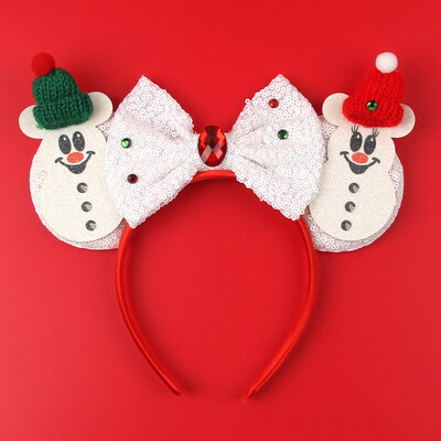 Boldog karácsonyt Disney flitter/bársony masni egérfül hajpánt karácsony napi fejpánt női lányok fesztivál Cosplay kiegészítők gyerekeknek