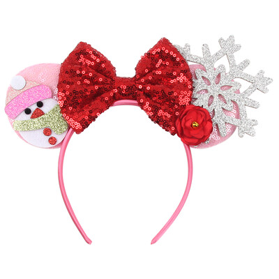 Boldog karácsonyt Disney flitter/bársony masni egérfül hajpánt karácsony napi fejpánt női lányok fesztivál Cosplay kiegészítők gyerekeknek