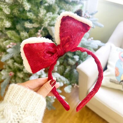 1 τεμ 2024 Χριστουγεννιάτικα αξεσουάρ μαλλιών με κορδέλα για τα μαλλιά Νέα κεφαλή κεφαλής με φιόγκο από κέρατο ελαφιού Χριστουγεννιάτικο φεστιβάλ Γλυκά και χαριτωμένα αξεσουάρ κεφαλής