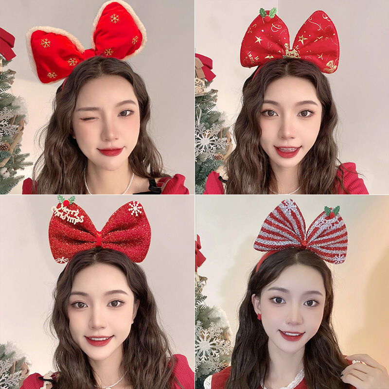 2024 m. Nauja Kalėdų Seno Elnio rago plaukų juosta Moteriška Kalėdų Senelio plaukų juosta galvos apdangalai Šventinė suknelė Galvos juosta plaukų juosta galvos apdangalai