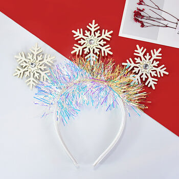 Χριστουγεννιάτικα Snowflakes Headband Glitter Hair Hoop Photo Props Χριστουγεννιάτικα ντεκόρ για πάρτι Αξεσουάρ μαλλιών Navidad Δώρα για πάρτι για την παραμονή της Πρωτοχρονιάς