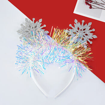 Χριστουγεννιάτικα Snowflakes Headband Glitter Hair Hoop Photo Props Χριστουγεννιάτικα ντεκόρ για πάρτι Αξεσουάρ μαλλιών Navidad Δώρα για πάρτι για την παραμονή της Πρωτοχρονιάς