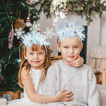 Χριστουγεννιάτικα Snowflakes Headband Glitter Hair Hoop Photo Props Χριστουγεννιάτικα ντεκόρ για πάρτι Αξεσουάρ μαλλιών Navidad Δώρα για πάρτι για την παραμονή της Πρωτοχρονιάς