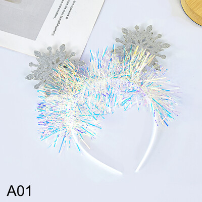 Χριστουγεννιάτικα Snowflakes Headband Glitter Hair Hoop Photo Props Χριστουγεννιάτικα ντεκόρ για πάρτι Αξεσουάρ μαλλιών Navidad Δώρα για πάρτι για την παραμονή της Πρωτοχρονιάς