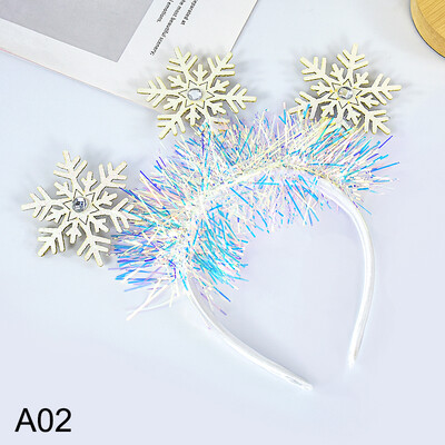 Χριστουγεννιάτικα Snowflakes Headband Glitter Hair Hoop Photo Props Χριστουγεννιάτικα ντεκόρ για πάρτι Αξεσουάρ μαλλιών Navidad Δώρα για πάρτι για την παραμονή της Πρωτοχρονιάς