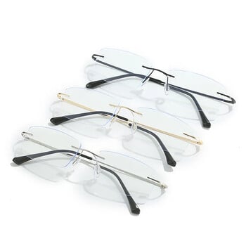 Γυαλιά Myopia Rimless Unisex Μεταλλικός σκελετός κατά του μπλε φωτός που μπλοκάρει επιχειρησιακό φοιτητικό υπολογιστή μείον γυαλιά κοντινής όρασης Γυαλιά οράσεως