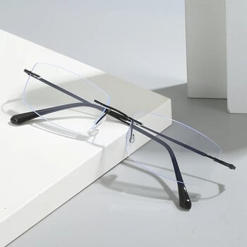 Γυαλιά Myopia Rimless Unisex Μεταλλικός σκελετός κατά του μπλε φωτός που μπλοκάρει επιχειρησιακό φοιτητικό υπολογιστή μείον γυαλιά κοντινής όρασης Γυαλιά οράσεως