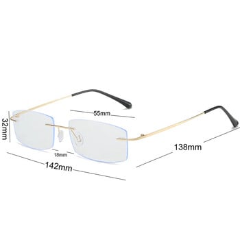 Γυαλιά Myopia Rimless Unisex Μεταλλικός σκελετός κατά του μπλε φωτός που μπλοκάρει επιχειρησιακό φοιτητικό υπολογιστή μείον γυαλιά κοντινής όρασης Γυαλιά οράσεως