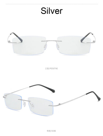 Keret nélküli rövidlátás szemüvegek Uniszex fémkeret antikék fényt blokkoló üzleti diákszámítógép mínusz szemüveg közel látó szemüvegek