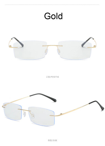 Keret nélküli rövidlátás szemüvegek Uniszex fémkeret antikék fényt blokkoló üzleti diákszámítógép mínusz szemüveg közel látó szemüvegek