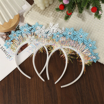 Fashion Sweet Christmas Snowflake Headband για γυναίκες κορίτσια Δημιουργικά αξεσουάρ μαλλιών φωτογραφικά στηρίγματα Δώρα Χριστουγεννιάτικης διακόσμησης