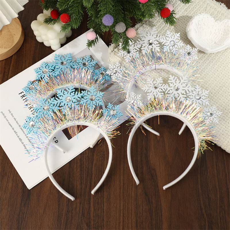 Fashion Sweet Christmas Snowflake Headband για γυναίκες κορίτσια Δημιουργικά αξεσουάρ μαλλιών φωτογραφικά στηρίγματα Δώρα Χριστουγεννιάτικης διακόσμησης