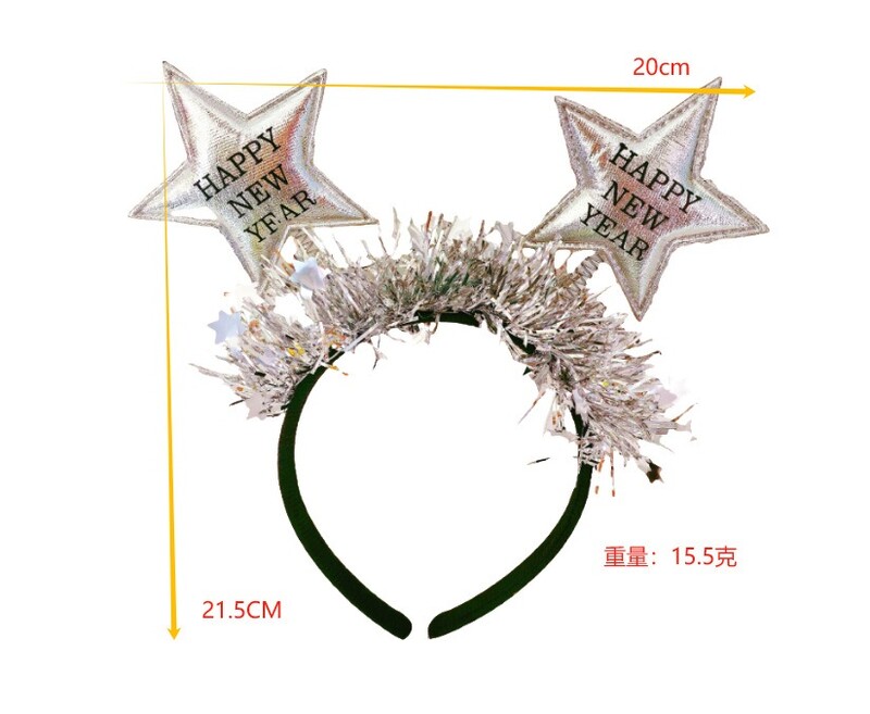 Újévi csillag fejpánt Arany Ezüst Csillag Boldog Új Évet Karácsonyi Party Head Band Gyerekek Felnőtt Boldog Új Évet Party dekoráció Hajpánt