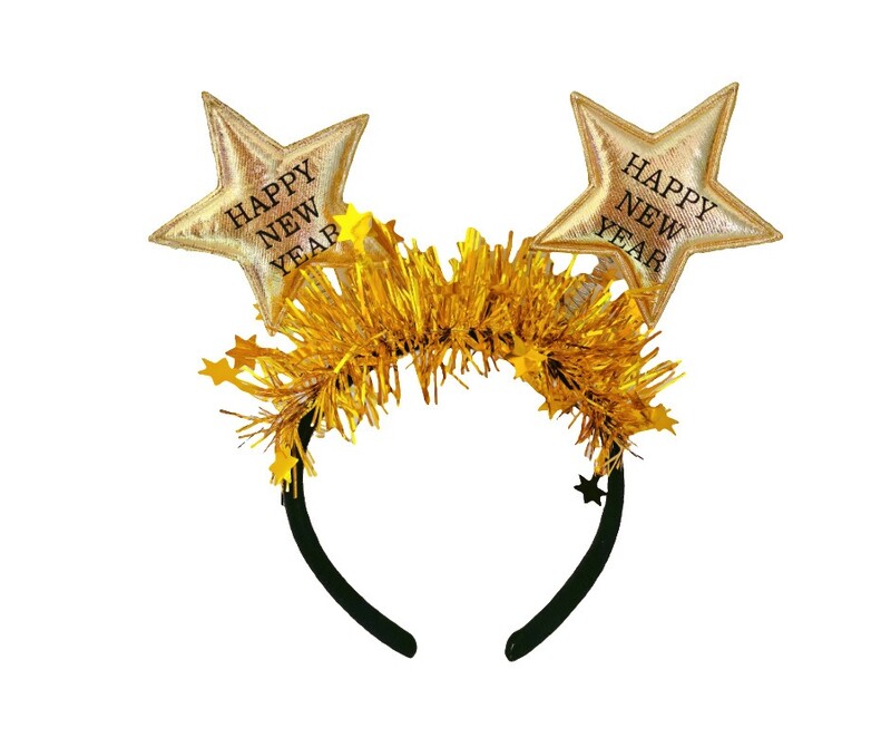Újévi csillag fejpánt Arany Ezüst Csillag Boldog Új Évet Karácsonyi Party Head Band Gyerekek Felnőtt Boldog Új Évet Party dekoráció Hajpánt