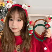 Kawaii karácsonyi plüss fejpánt aranyos rajzfilm Mikulás hóember hajkarikák karácsonyi parti haj kiegészítők karácsonyi ajándékok