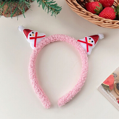 Kawaii karácsonyi plüss fejpánt aranyos rajzfilm Mikulás hóember hajkarikák karácsonyi parti haj kiegészítők karácsonyi ajándékok