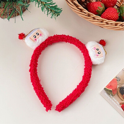 Kawaii karácsonyi plüss fejpánt aranyos rajzfilm Mikulás hóember hajkarikák karácsonyi parti haj kiegészítők karácsonyi ajándékok