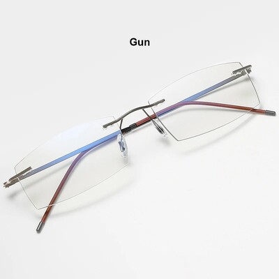 Női Olvasószemüvegek Férfi Kék Fény Fáradtsággátló Olvasás Szemüvegek Fém Üzleti Félkeret Keret nélküli HD Lencsék Presbyopic szemüvegek