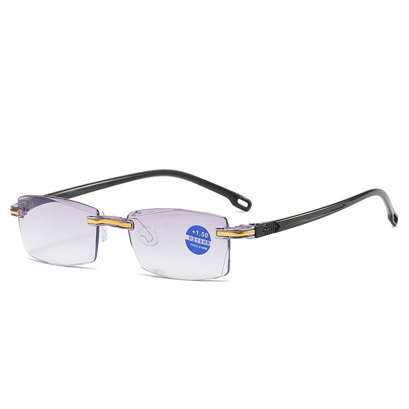 Női Olvasószemüvegek Férfi Kék Fény Fáradtsággátló Olvasás Szemüvegek Fém Üzleti Félkeret Keret nélküli HD Lencsék Presbyopic szemüvegek