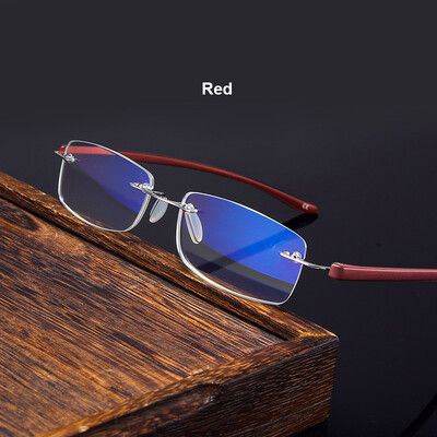 Vyriški Moteriški akiniai be rėmelių skaitymui Kompiuteris Anti Blue Light Blocking Presbyopical Eyewear TR90 Receptiniai akinių rėmeliai