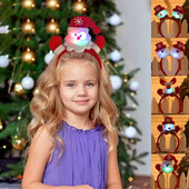 Χριστουγεννιάτικο κεφαλόδεσμο Άγιου Βασίλη Άλκη Κέρατα ταράνδων Cosplay Ears Led λαμπερά στολίδια Χριστουγεννιάτικα αξεσουάρ μαλλιών