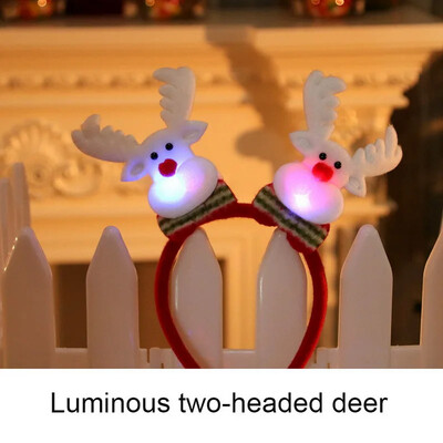 Χριστουγεννιάτικο κεφαλόδεσμο Άγιου Βασίλη Άλκη Κέρατα ταράνδων Cosplay Ears Led λαμπερά στολίδια Χριστουγεννιάτικα αξεσουάρ μαλλιών