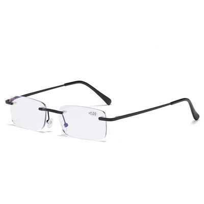 Keret nélküli szemüvegek férfiaknak, sugárzás kék filmes olvasószemüvegek nőknek üzleti használatra. Négyzetre kapható szemüvegek olvasáshoz