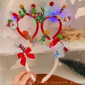 Karácsonyi fejpánt LED-lámpákkal Hópehely karácsonyfa hajpánt 2024 karácsonyi díszek otthoni lányoknak, nőknek újévi ajándékok