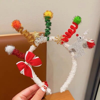 Karácsonyi fejpánt LED-lámpákkal Hópehely karácsonyfa hajpánt 2024 karácsonyi díszek otthoni lányoknak, nőknek újévi ajándékok