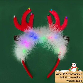 LED Χριστουγεννιάτικο κέρατο Headband Reindeer Light Up Headband Φωτεινός κρίκος για τα μαλλιά Παιδική στολή για πάρτι Χαριτωμένη Χριστουγεννιάτικη διακόσμηση 2024