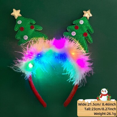 LED Χριστουγεννιάτικο κέρατο Headband Reindeer Light Up Headband Φωτεινός κρίκος για τα μαλλιά Παιδική στολή για πάρτι Χαριτωμένη Χριστουγεννιάτικη διακόσμηση 2024