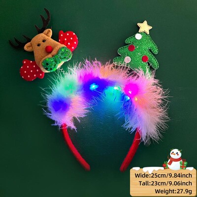 LED Χριστουγεννιάτικο κέρατο Headband Reindeer Light Up Headband Φωτεινός κρίκος για τα μαλλιά Παιδική στολή για πάρτι Χαριτωμένη Χριστουγεννιάτικη διακόσμηση 2024