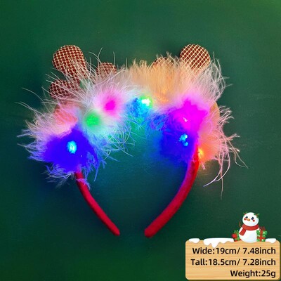 LED Χριστουγεννιάτικο κέρατο Headband Reindeer Light Up Headband Φωτεινός κρίκος για τα μαλλιά Παιδική στολή για πάρτι Χαριτωμένη Χριστουγεννιάτικη διακόσμηση 2024