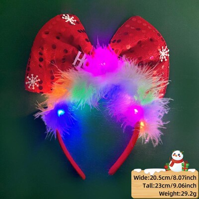 LED Χριστουγεννιάτικο κέρατο Headband Reindeer Light Up Headband Φωτεινός κρίκος για τα μαλλιά Παιδική στολή για πάρτι Χαριτωμένη Χριστουγεννιάτικη διακόσμηση 2024