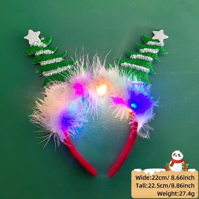 LED Χριστουγεννιάτικο κέρατο Headband Reindeer Light Up Headband Φωτεινός κρίκος για τα μαλλιά Παιδική στολή για πάρτι Χαριτωμένη Χριστουγεννιάτικη διακόσμηση 2024